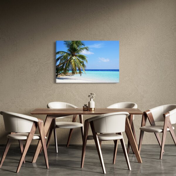 Pálmafák a strandon képe (90x60 cm)