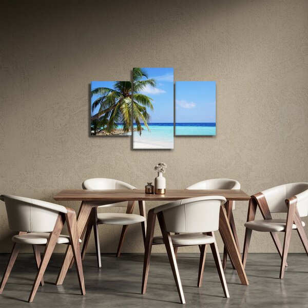 Pálmafák a strandon képe (90x60 cm)