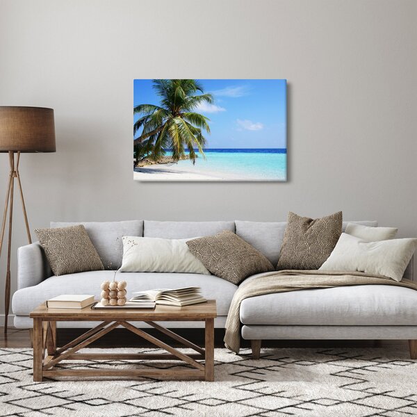 Pálmafák a strandon képe (90x60 cm)