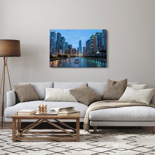 Éjszakai város képe (90x60 cm)