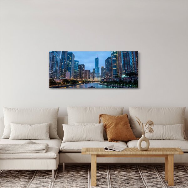 Éjszakai város képe (120x50 cm)