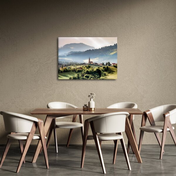 Kép - falu a ködben (70x50 cm)