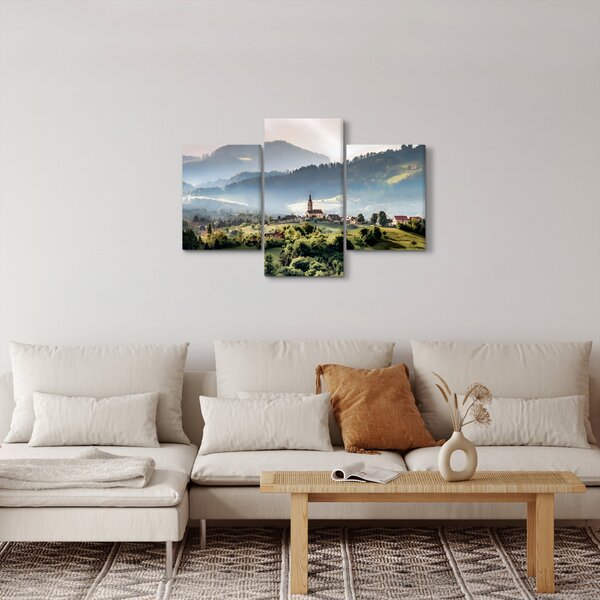 Kép - falu a ködben (90x60 cm)