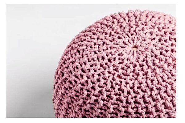 Rózsaszín kötött puff Jagger – Bonami Essentials