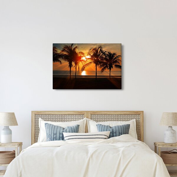 Pálmafa a naplementében képe (90x60 cm)