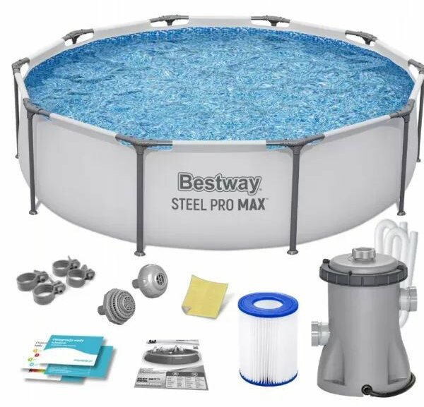 Bestway steel pro max Fémvázas medence vízforgatóval és szűrővel 76x305cm (8050001)