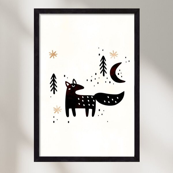Little winter fox - falikép keretben | artbridge