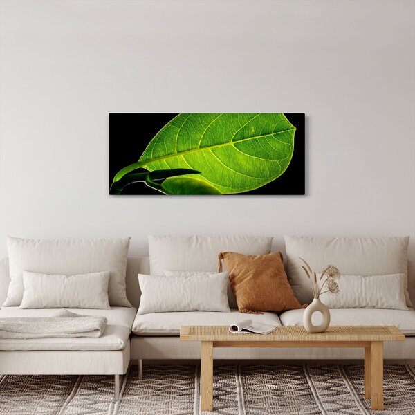 Kép - zöld levél (120x50 cm)