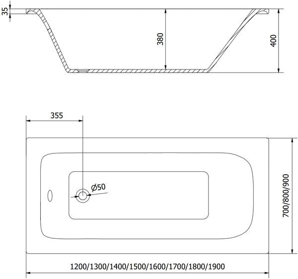 Mexen Vega téglalap alakú kád 150 x 70 cm burkolattal és 1-ajtós paravánnal 70 cm, fekete minta - 550115070X9507007070