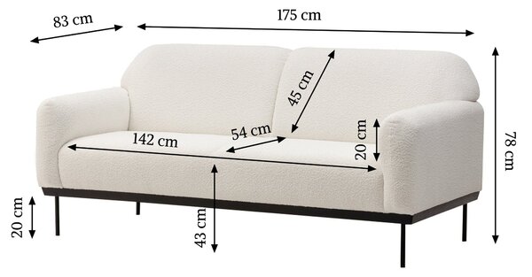 Fehér design kanapé ANDERSON