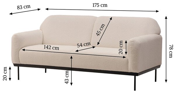 Krém design kanapé ANDERSON