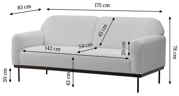 Szürke design kanapé ANDERSON