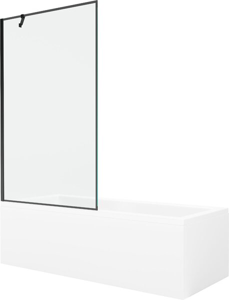 Mexen Cubik szögletes kád 150 x 70 cm burkolattal és 1-szárnyú paravánnal 100 cm, fekete mintázat - 550315070X9510007070