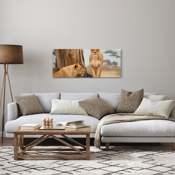 Kép - két oroszlán (120x50 cm)