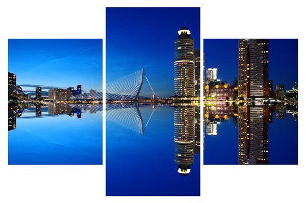 Kép - éjszaka Rotterdam (90x60 cm)