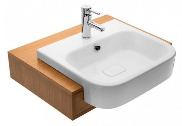 Sanovit - 3057 collections - PULTRA ültethető - Top Counter - porcelán mosdó - - 55 x 50,5 cm