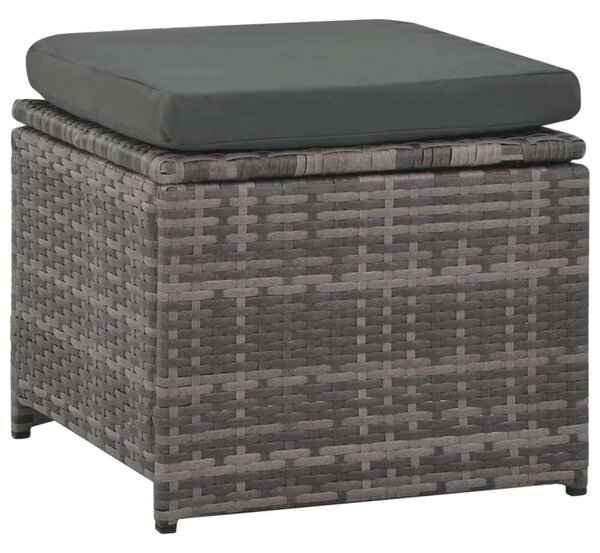 Polyrattan Kerti Bútorgarnitúra - 6 részes - Szürke