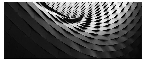 Absztrakt kép - fekete-fehér spirál (120x50 cm)