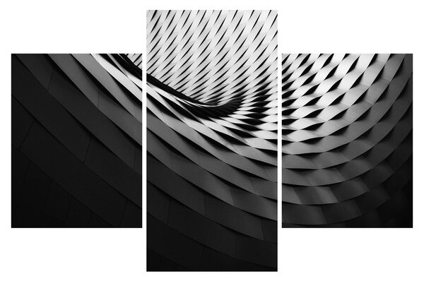 Absztrakt kép - fekete-fehér spirál (90x60 cm)