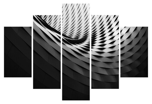Absztrakt kép - fekete-fehér spirál (150x105 cm)