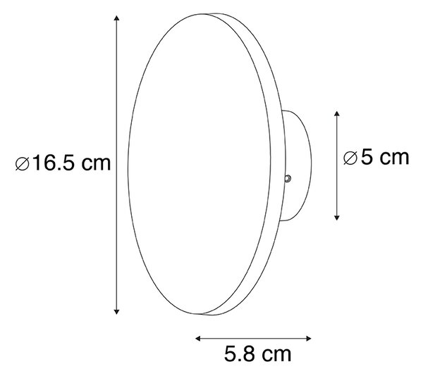 Design fali lámpa szürke 16,5 cm LED-del - Skyf
