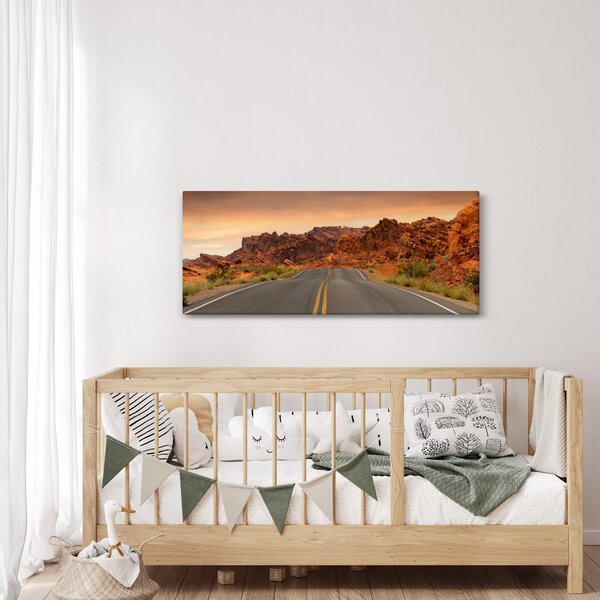 Az út és a sziklák képe (120x50 cm)