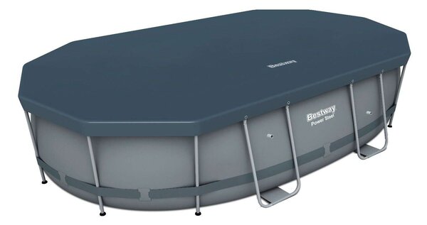 Bestway Sanremo ovális Fémvázas medence vízforgatóval, ChemConnect adagolóval, létrával és medence takaróval 488x305x107cm (FFA687)