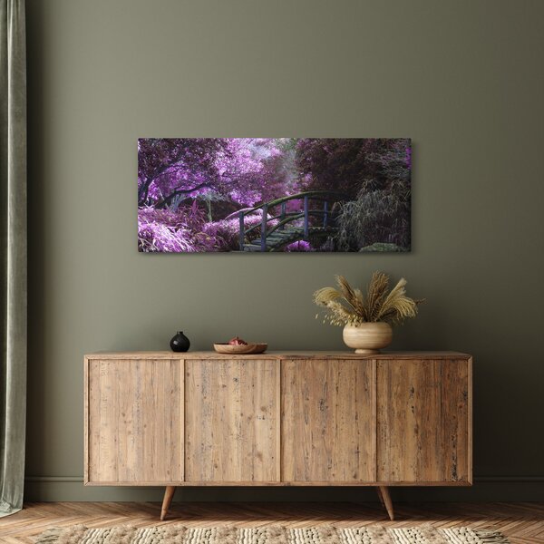 Kép - lila fák (120x50 cm)