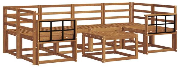 VidaXL Kültéri kanapé szett 7 pcs Természetes Tömör Akácfa