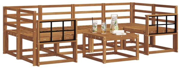 VidaXL Kültéri kanapé szett 7 pcs Természetes Tömör Akácfa