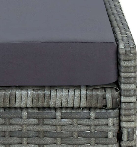 Polyrattan Napozóágy - Szürke - 200cm
