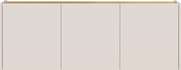 Krémszínű függő szekrény tölgyfa dekorral 138x52x25 cm Libbiano – Germania