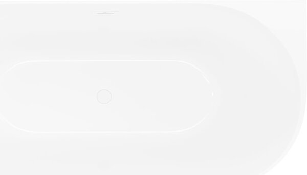 Mexen Oval Slim szabadon álló fali kád 170 x 80 cm, fehér, fehér túlfolyó - 52661708000-20