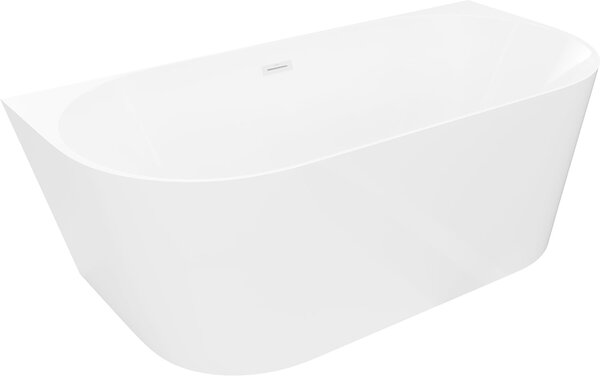 Mexen Oval Slim szabadon álló fali kád 170 x 80 cm, fehér, fehér túlfolyó - 52661708000-20