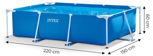 Intex 220x150x60cm négyszögletes fémvázas kerti Medence (28270NP)