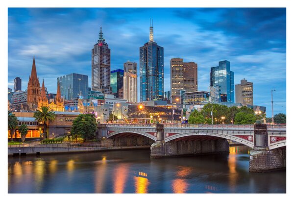 Melbourne város képe (90x60 cm)