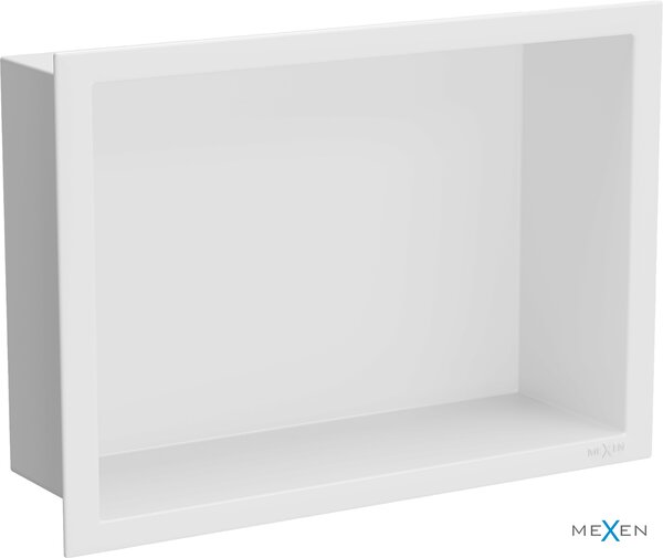 Mexen X-Wall-R, falra szerelhető polc gallérral 30 x 20 cm, fehér, 1920302010