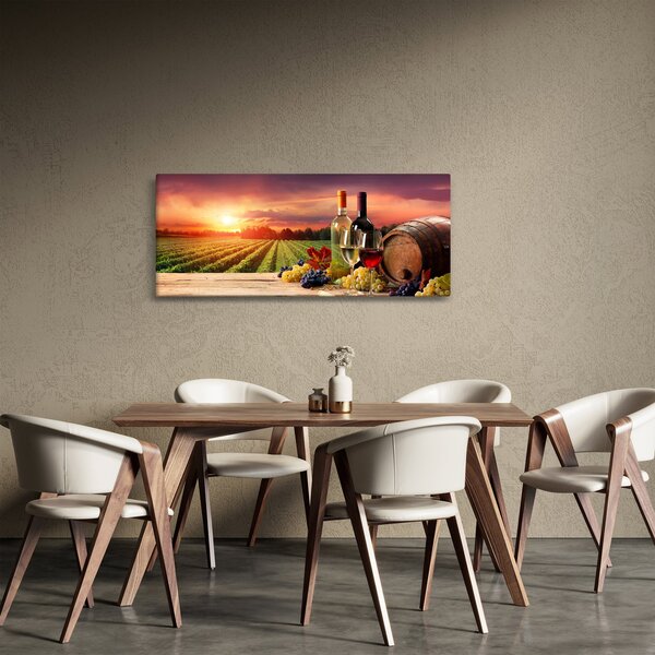 Szőlőskert borral képe (120x50 cm)