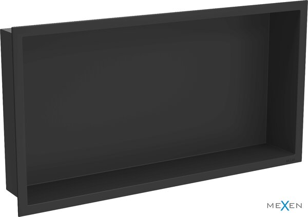 Mexen X-Wall-R, falra szerelhető polc gallérral 60 x 30 cm, fekete matt, 1970603010