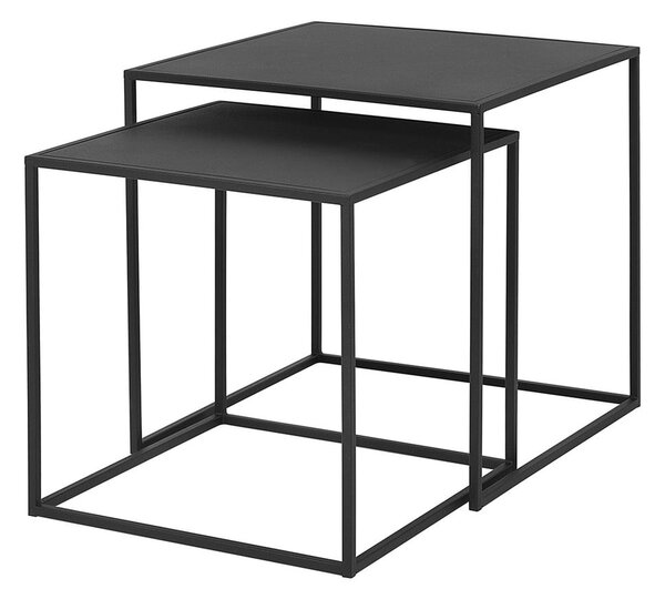 Fekete fém dohányzóasztal szett 2 db-os 40x40 cm Fera – Blomus