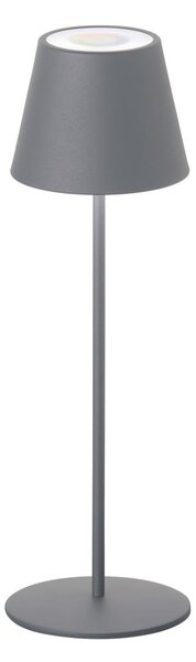 Szürke LED szabályozható-mozgásérzékelős asztali lámpa fém búrával (magasság 38 cm) Consenza – Fischer & Honsel