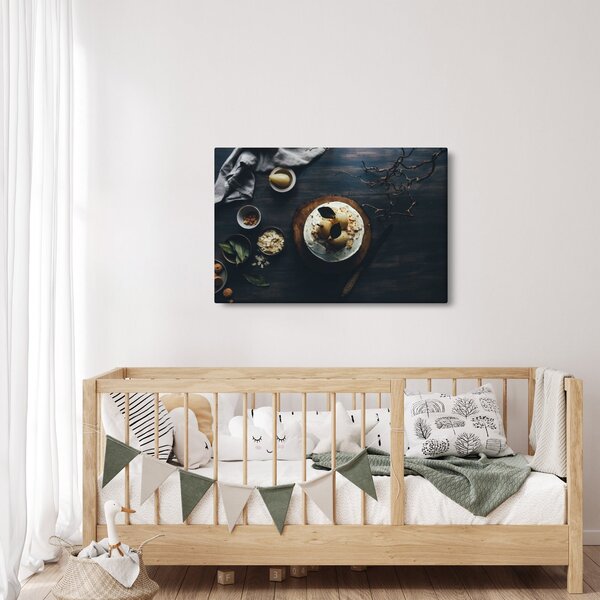 Desszert az asztalon képe (90x60 cm)
