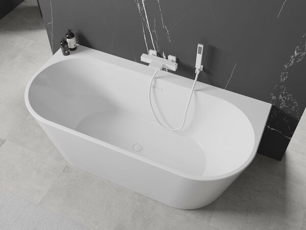 Mexen Oval+ szabadon álló, falhoz közel álló kád 170 x 80 cm, fehér, fehér túlfolyó - 52681708000-20