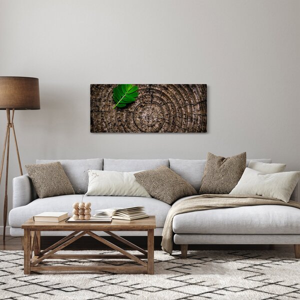 Kép egy levél a fatörzsön (120x50 cm)
