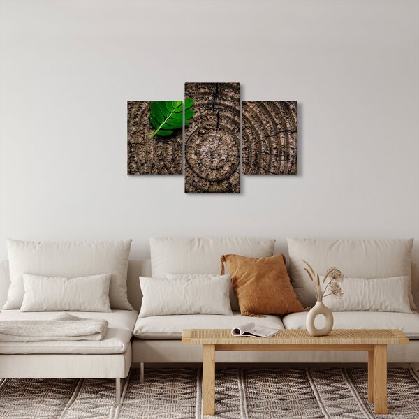 Kép egy levél a fatörzsön (90x60 cm)