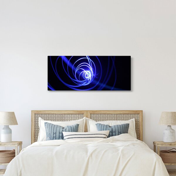 Kék spirálok képe (120x50 cm)