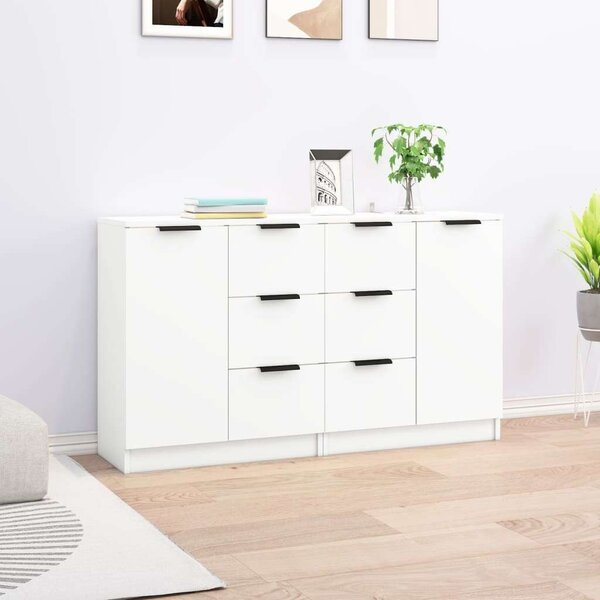 VidaXL Fehér Tálalószekrény Szett - 2 db - 60x30x70 cm