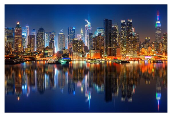 Manhattan képe éjjel (90x60 cm)