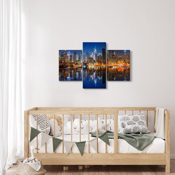 Manhattan képe éjjel (90x60 cm)