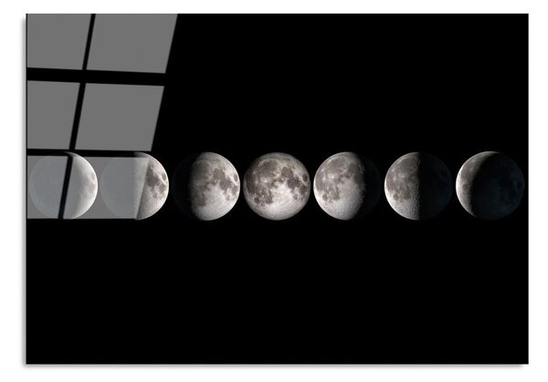 Üveg kép 100x70 cm Moon Phases – Wallity